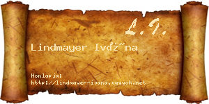 Lindmayer Ivána névjegykártya